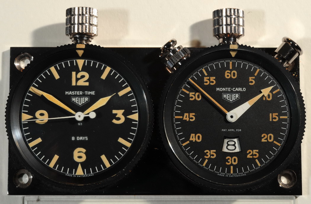 HEUER Mastertime/Monte Carlo dashboard rally stopwatch clocks vintage