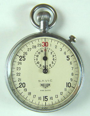 Heuer Stopwatch with SAVIC and Fab. Suisse Marks